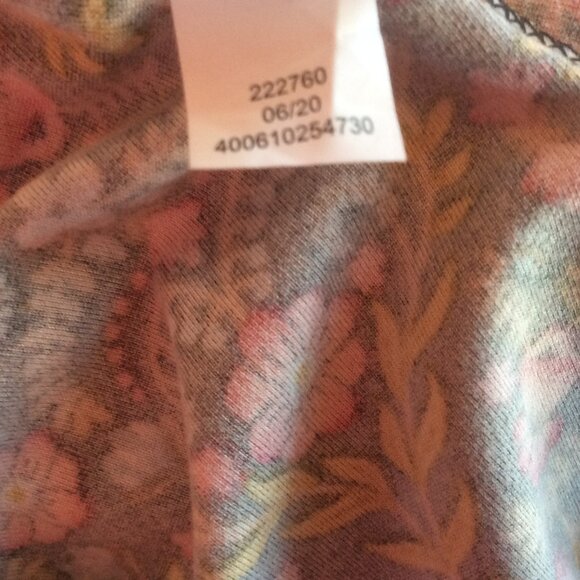 SO Floral Print Long Sleeve Feminine Scandi Girl Whimsy Swing Dress Size Large - Picture 6 of 6